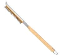 Ujjdwiurgh Cepillo para horno de pizza de 53,3 cm con raspadores, cepillo de limpieza de piedra de pizza de alambre de cobre para limpieza de barbacoa