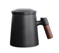 Ujjdwiurgh CeráMica Té SeparacióN de Agua de CinturóN para el Hogar Manejar Filtro Fuga de Té con Tapa Tipo de Bebida Accesorios de Forma