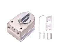 Ujjdwiurgh Cerradura de puerta corredera de vidrio sin apertura, cerradura de puerta de vidrio de acero inoxidable para ducha, accesorios de baño