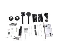 Ujjdwiurgh Cerradura segura y económica para manija de puerta de baño, llave fácil de instalar, para uso silencioso en dormitorios familiares, color negro