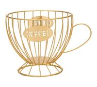 Ujjdwiurgh Cesta de almacenamiento para cápsulas de café, cesta de café, organizador de cápsulas de café, accesorios de café (dorado)