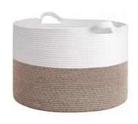 Ujjdwiurgh Cesta de Cuerda de AlgodóN de Aproximadamente 22 Pulgadas X 14 Pulgadas, Cesta Tejida para Manta de LavanderíA para, Cesta para Juguetes con Asa, EdredóN de Almacenamiento