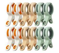 Ujjdwiurgh Clips para toallas de playa (12 unidades), pinzas grandes de plástico en 3 colores brillantes para sillas, piscina de crucero