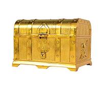 Ujjdwiurgh Cofre del tesoro pirata decorativo, caja de joyería, caja de plástico para juguetes, decoración de fiesta, tamaño grande A