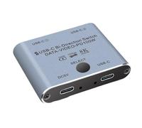 Ujjdwiurgh Conmutador KVM USB C Bidireccional con Divisor para Transferencia de Video 8K A 60 Hz/4K A 144 Hz + Carga de 100 W + Datos de 10 Gbps