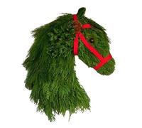Ujjdwiurgh Corona de caballo para decorar la puerta delantera, hermosa cabeza de caballo de Navidad, corona de cabeza de caballo, corona artificial