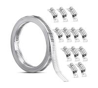 Ujjdwiurgh Correa de abrazadera de manguera de acero inoxidable con cierres, abrazadera de tornillo sin fin ajustable, abrazadera de manguera de conducto de tubería de 10 m, fácil de usar