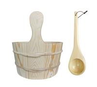 Ujjdwiurgh Cubo de sauna de madera hecho a mano para sauna y accesorios de spa, cubo de sauna de madera