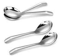 Ujjdwiurgh Cucharas de Sopa de 7,3 Pulgadas con Manejar de Gancho, Juego de 4, Ramen, Pho, AlbóNdigas, Fideos, Aptas para Lavavajillas