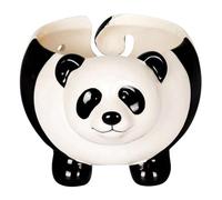 Ujjdwiurgh Cuenco de Hilo con Forma de Panda, Cesta de Almacenamiento de Lana Tejida Redonda con Agujeros, Superficie Brillante de CeráMica, Textura Exquisita