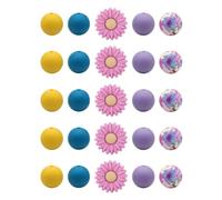 Ujjdwiurgh Cuentas de Silicona con Forma de, Forma de Margaritas Blancas y Melocotón, Cuentas Sueltas de Silicona, Cuentas Redondas, Cuentas Espaciadoras con Cuerda Elástica