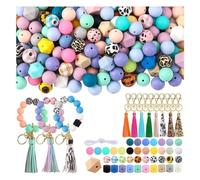 Ujjdwiurgh Cuentas de Silicona para Kit de Fabricación de Llaveros, Cuentas de Silicona de 15 mm una Granel para Hacer Llaveros, Collares, Pulseras, Joyería DIY