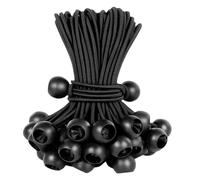 Ujjdwiurgh Cuerda elástica de bola negra, cuerda elástica resistente para exteriores con bola, bola elástica atada de lona para refugio, camping, carga, 60 unidades