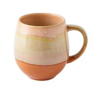 Ujjdwiurgh de Color Degradado Simple de 520 Ml de CeráMica con Manejar de Leche y Café de Avena para Beber de Té de Jugo de Agua, Tawny