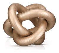 Ujjdwiurgh Decoración de nudo de madera de 3 eslabones, decoración de mesa de café tallada a mano, objetos rústicos para el hogar, sala de estar, dormitorio (champán)