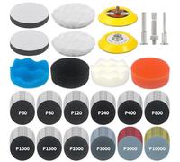 Ujjdwiurgh Disco de lijado de reparación de faros húmedos y secos, 133 piezas para kit de pulido de taladro, para restauraciones de madera y metal, accesorio de 3 pulgadas