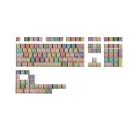 Ujjdwiurgh Diseño ISO F75 para teclado mecánico, teclas de doble impresión, Dye-Sub PBT, luz lateral, perfil de cereza, 131 teclas rusas