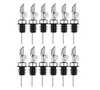 Ujjdwiurgh Dispensador de aceite de oliva de acero inoxidable con peso, boquilla para botellas de licor, dispensador automático de aceite (plata, 12 unidades)