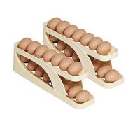 Ujjdwiurgh Dispensador de Huevos para Refrigerador, Contenedor de Almacenamiento de Huevos Que Se Enrolla AutomáTicamente, Bandeja para Huevos Que Ahorra Espacio para Refrigerador
