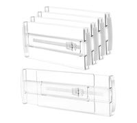 Ujjdwiurgh Divisores de cajones extensibles ajustables de 10.4 cm de alto, 4 unidades, organizador de tocador para ropa de armario para maquillaje