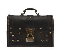 Ujjdwiurgh Elegante caja de almacenamiento de madera pirata para joyas, cofre del tesoro vintage para organizador de madera, grande