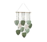 Ujjdwiurgh Elegante DecoracióN de Pared de Macramé Bohemio con Plumas, Borlas de Hilo Hechas A Mano, Arte de Pared Tejido, Tapiz de Hojas, DecoracióN, A