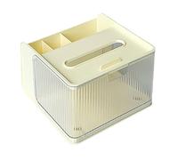 Ujjdwiurgh Escritorio Sala de Estar Caja de PañUelos Multifuncional Caja de Papel de Escritorio Caja de Almacenamiento Estante para TeléFono MóVil Caja de BañO Color Crema