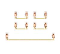 Ujjdwiurgh Estabilizador montado en placa chapado en oro para teclado mecánico personalizado 2U 6.25U (1+4, blanco rosa)