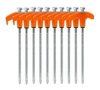 Ujjdwiurgh Estacas de anclaje de tornillo M8, estacas de acero al carbono de 25 cm para tienda de campaña al aire libre, clavos de tierra atornillados para una configuración segura