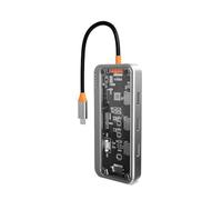 Ujjdwiurgh EstacióN de Acoplamiento Gigabit 10 en 1 HUB Tipo C Compatible con USB Lector de Tarjetas SD RJ45 Cargador PD 100 W HUB USB 3.0
