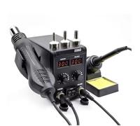 Ujjdwiurgh Estación de Soldadura 8586D 2 en 1, 750 W, Aire Caliente, Pantalla LCD Digital Dual, Soldador Eléctrico, Estación de Soldadura SMD (UE)
