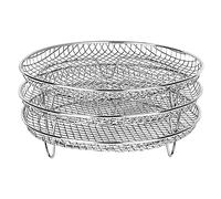 Ujjdwiurgh Estante apilable para freidora de aire, rejilla de acero inoxidable, redondo, de 8 pulgadas, 3 capas para el hogar, cocina, horno y cocina