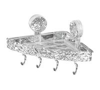 Ujjdwiurgh Estante de Almacenamiento con Ventosa para Ducha, Estantes de Ducha de AcríLico Transparente, Estante Esquinero con Ondas de Agua Glaciar para Accesorios de Ducha