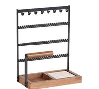 Ujjdwiurgh Estante para JoyeríA, Caja Almacenamiento Anillos Terciopelo Madera, Pulsera, Collar, Estante PresentacióN JoyeríA, Estante para Pendientes para Almacenamiento Joyas