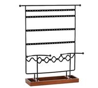 Ujjdwiurgh Estante para JoyeríA de Gran Capacidad, 7 y 80 Orificios, Estante para Pendientes, Estante de ExhibicióN para Almacenamiento y ExhibicióN de Joyas