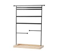 Ujjdwiurgh Estante para JoyeríA Negro de 7 Niveles y 80 Orificios, Almacenamiento de Pendientes y JoyeríA, Estante de ExhibicióN de JoyeríA para Almacenamiento y ExhibicióN de JoyeríA