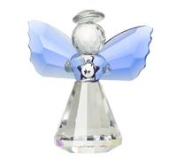 Ujjdwiurgh Estatua de cristal con alas azules, figura de ángel de la guarda de cristal, pisapapeles coleccionable, regalo de boda