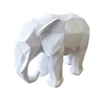 Ujjdwiurgh Estatua de elefante abstracta con impresión 3D de moda, adornos de resina, accesorios de decoración del hogar, escultura geométrica de elefante