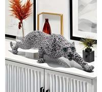 Ujjdwiurgh Estatua decorativa moderna de resina con diseño de leopardo, para el hogar, bar, sala de estar, sala de estudio, decoración de regalo