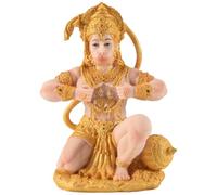 Ujjdwiurgh Estatua dorada de Hanuman con figura india del señor indio, colección de figuras de ídolo Murti Pooja, escultura para decoración
