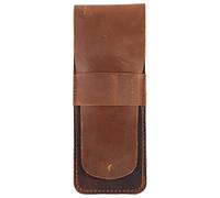 Ujjdwiurgh Estuche de cuero hecho a mano para guardar lápices, estuche de cuero vacuno para pluma estilográfica, accesorios retro vintage para diario de viaje A