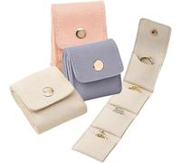 Ujjdwiurgh Estuche organizador de joyas portátil para viajes, 3 piezas mini para bolsa de joyería de viaje, para artículos esenciales de viaje, anillos, aretes