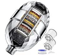 Ujjdwiurgh Filtro de ducha de 20 etapas con cartuchos reemplazables para eliminar el cloro de agua dura