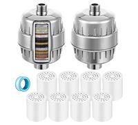 Ujjdwiurgh Filtros suavizantes de agua para ducha, filtro de cabezal de ducha con 8 cartuchos de repuesto para agua dura