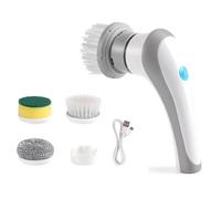 Ujjdwiurgh Fregadora Giratoria EléCtrica para BañO, BañEra, Cocina, Fregadora Recargable InaláMbrica PortáTil con 3 Cepillos Reemplazables