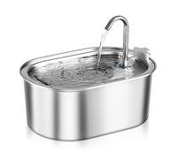 Ujjdwiurgh Fuente de Agua para Gatos Inoxidable 108Oz/3,2L Fuente de Agua para Mascotas Dispensador de Agua para Perros Fuentes para Gatos para Bebedero Enchufe de la UE