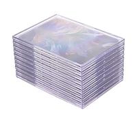 Ujjdwiurgh Fundas para tarjetas, 10 protectores de tarjetas de plástico duro transparente + 2 soportes de exhibición