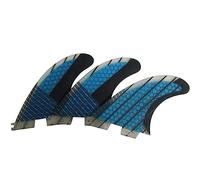 Ujjdwiurgh G5 Surf Fins - Accesorio de tres piezas para tabla de surf, timón de panal para base de tabla de surf FCS2, color azul