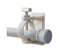 Ujjdwiurgh Gancho de clip para barra de cortina sin perforación, gancho autoadhesivo ajustable para ducha o hogar, color blanco