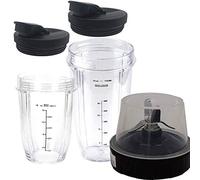 Ujjdwiurgh Hoja extractora de piezas de repuesto con taza de 18 onzas y 24 onzas y tapa de boquilla para licuadora Auto-IQ de 1200 W, 7 piezas de engranaje de aletas